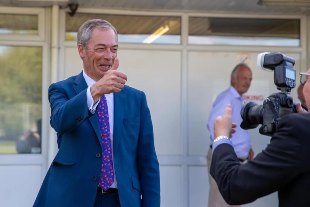 Nigel Farage has invited a hand-picked crop of around 100 guests to the Bourges Boulevard club house, Peterborough, where TV cameras have been setting up for much of the afternoon. PHOTO: Terry Harris for CambsNews