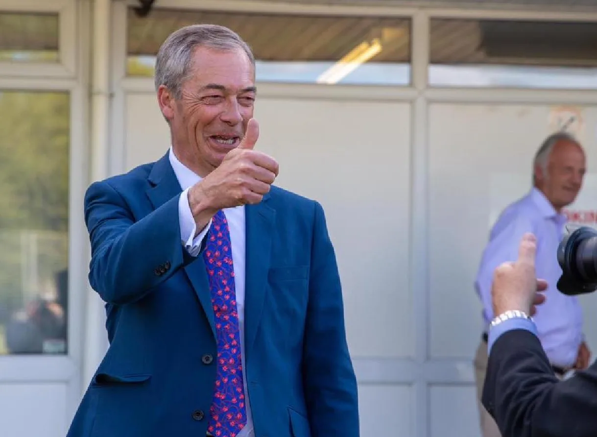 Nigel Farage has invited a hand-picked crop of around 100 guests to the Bourges Boulevard club house, Peterborough, where TV cameras have been setting up for much of the afternoon. PHOTO: Terry Harris for CambsNews Nigel Farage has invited a hand-picked crop of around 100 guests to the Bourges Boulevard club house, Peterborough, where TV cameras have been setting up for much of the afternoon. PHOTO: Terry Harris for CambsNews