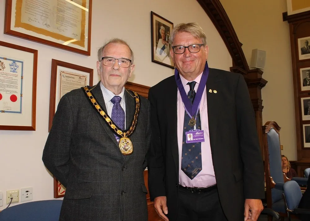 Cllr Nick Meekins in 2022 when he became vice chairman of Fenland District Council. With chairman Cllr Alex Miscandlon. 
