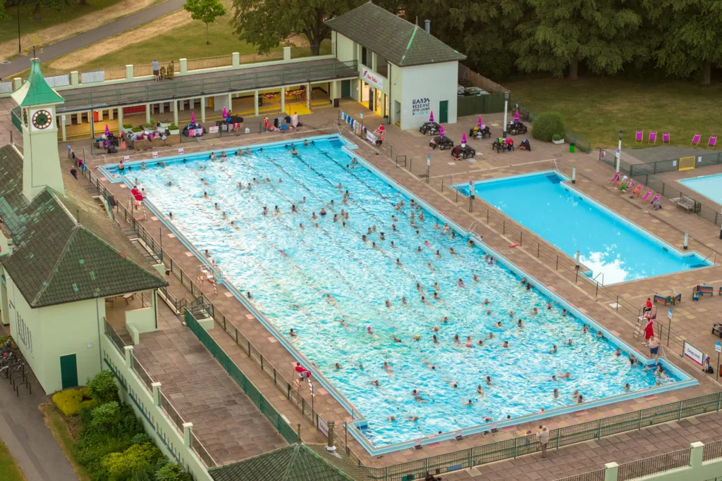 Over 200 swimmers rise early for the 4:30am Summer Solstice Sunrise to take a swim in the city’s Lido Pool,City Lido, Peterborough Wednesday 21 June 2023. Picture by Terry Harris.