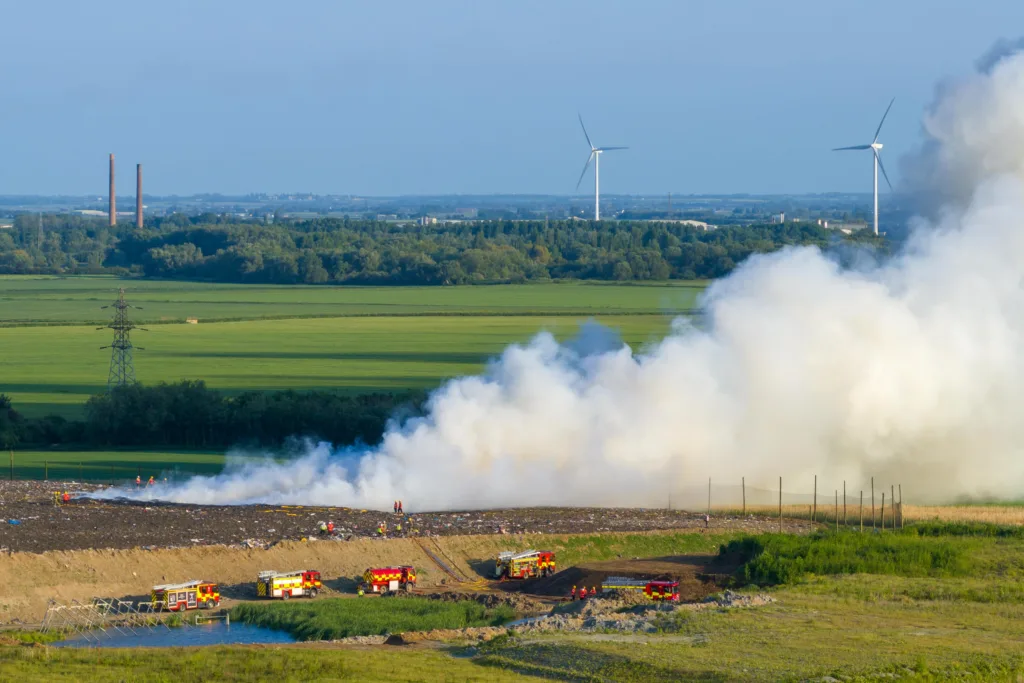 FIRST PHOTOS: Fire crews tackle major fire at Peterborough ‘waste site’