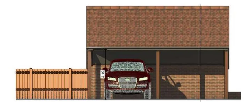 A visual of the new car port allowed for Westwood Park Road, Peterborough. 