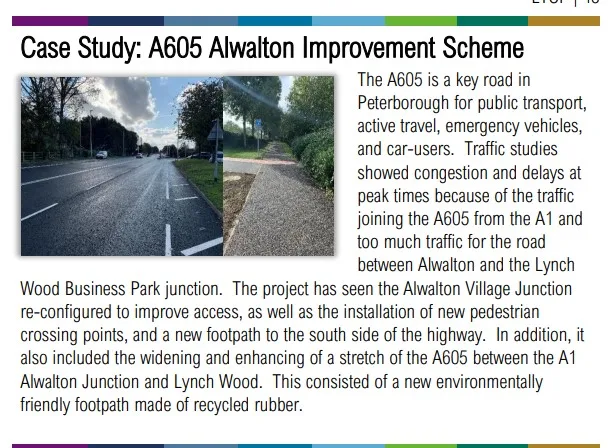 Case study used in the Local Transport and Connectivity Plan (LTCP) which Mayor Dr Nik Johnson says “sets the vision, goals, objectives, strategies, and policies to help make transport in Cambridgeshire and Peterborough better, faster, safer, more reliable, and less polluting”.