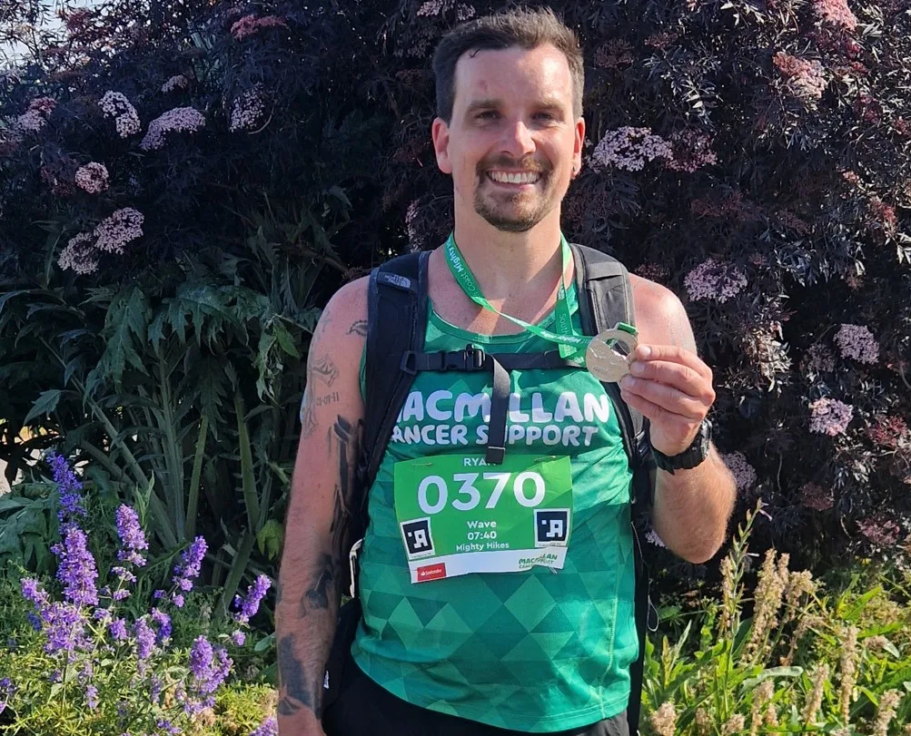 Ryan Densley, a patient care assistant at DWR Veterinary Specialists, has completed a marathon charity walk in memory of his mum. Ryan Densley, a patient care assistant at DWR Veterinary Specialists, has completed a marathon charity walk in memory of his mum.