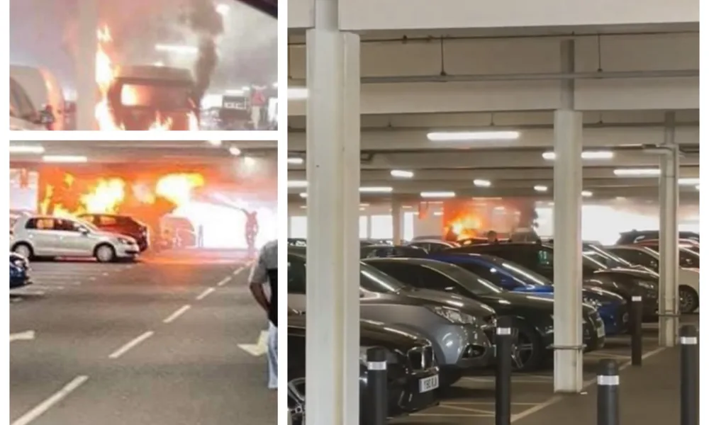 Compilation of images from the camper van that caught fire in Tesco Extra car park, Wisbech, today.