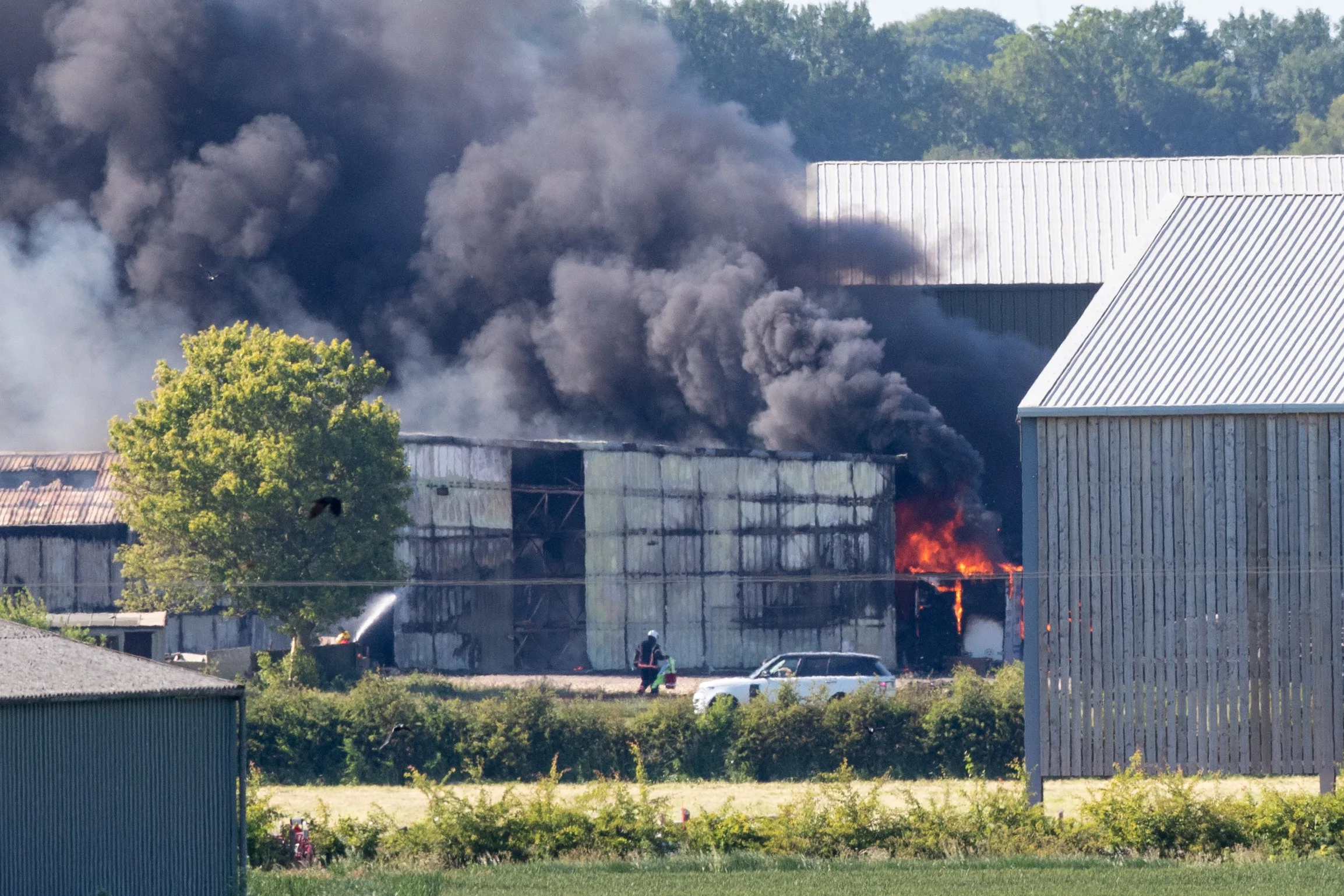 The fire at Corkers Crisp factory near Ely, Cambridgeshire. The smoke could be seen up to 50 miles away in Bedfordshire. PHOTO: Geoff Robinson