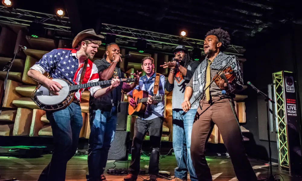 America’s Got Talent finalists, Gangstagrass. Their music is a lively combination of hip hop, bluegrass, and rap. They entranced stage one