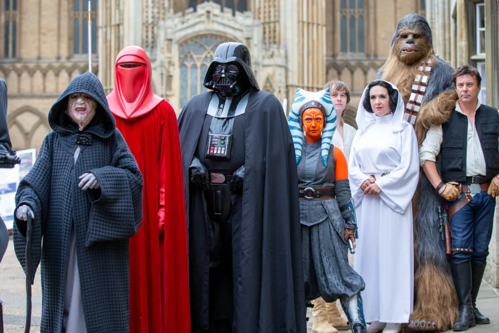 Star Wars Cosplay at the cathedral. The Unofficial Galaxies Exhibition The privately owned exhibition of authentic movie memorabilia will open on Wednesday July 19 in Peterborough Cathedral. PHOTO: Terry Harris 