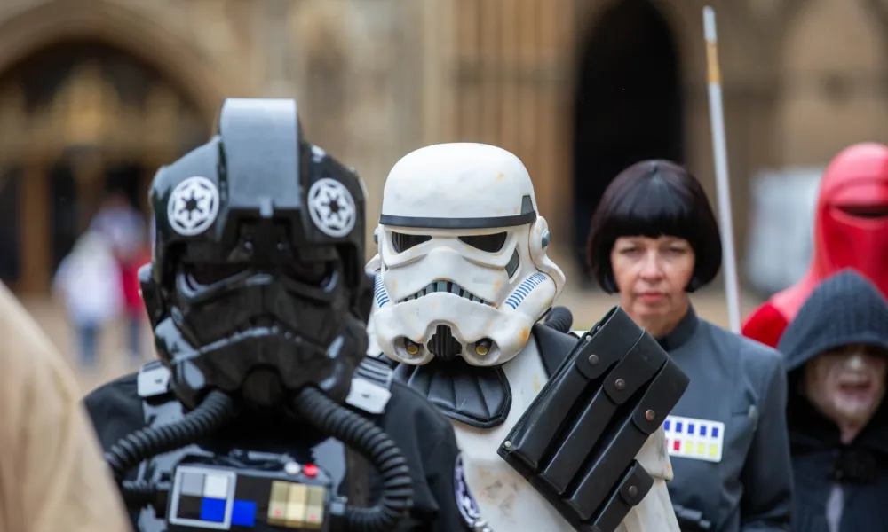 News for Peterborough and Cambridgeshire - Star Wars Cosplay at the cathedral. The Unofficial Galaxies Exhibition The privately owned exhibition of authentic movie memorabilia will open on Wednesday July 19 in Peterborough Cathedral. PHOTO: Terry Harris