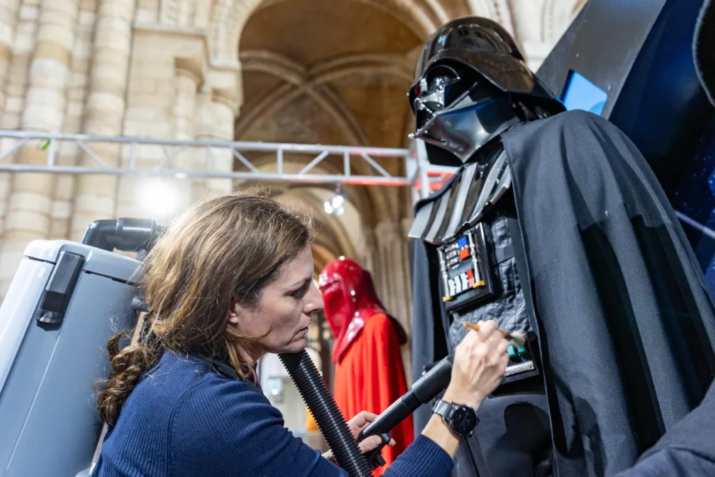 Star Wars Cosplay at the cathedral. The Unofficial Galaxies Exhibition The privately owned exhibition of authentic movie memorabilia will open on Wednesday July 19 in Peterborough Cathedral. PHOTO: Terry Harris 