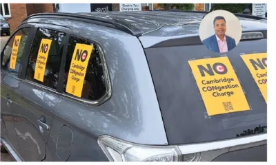 Taxi driver Delowar Hossain (inset) won historic by election opposed to Cambridge congestion charge