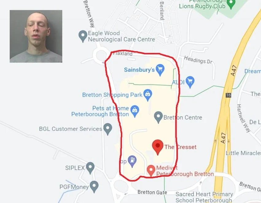Edward Wilby, 33, was handed the two-year banning order from the Bretton Centre at Peterborough Magistrates’ Court on Thursday (20 July). Edward Wilby, 33, was handed the two-year banning order from the Bretton Centre at Peterborough Magistrates’ Court on Thursday (20 July).