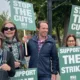 BBC Radio Cambridgeshire presenter Jeremy Sallis (centre) joined the NUJ strike day last month.