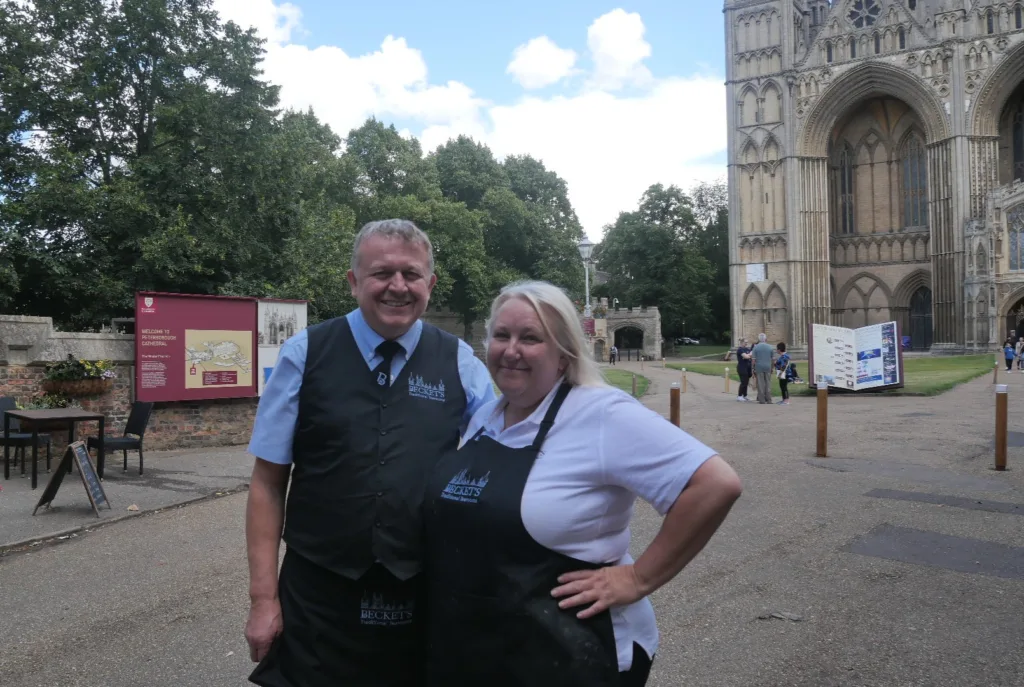 Tracy and Graham Cleaver, previous owners of The Old Copper Kettle in Crowland, have opened Becket’s tea rooms at Peterborough Cathedral.