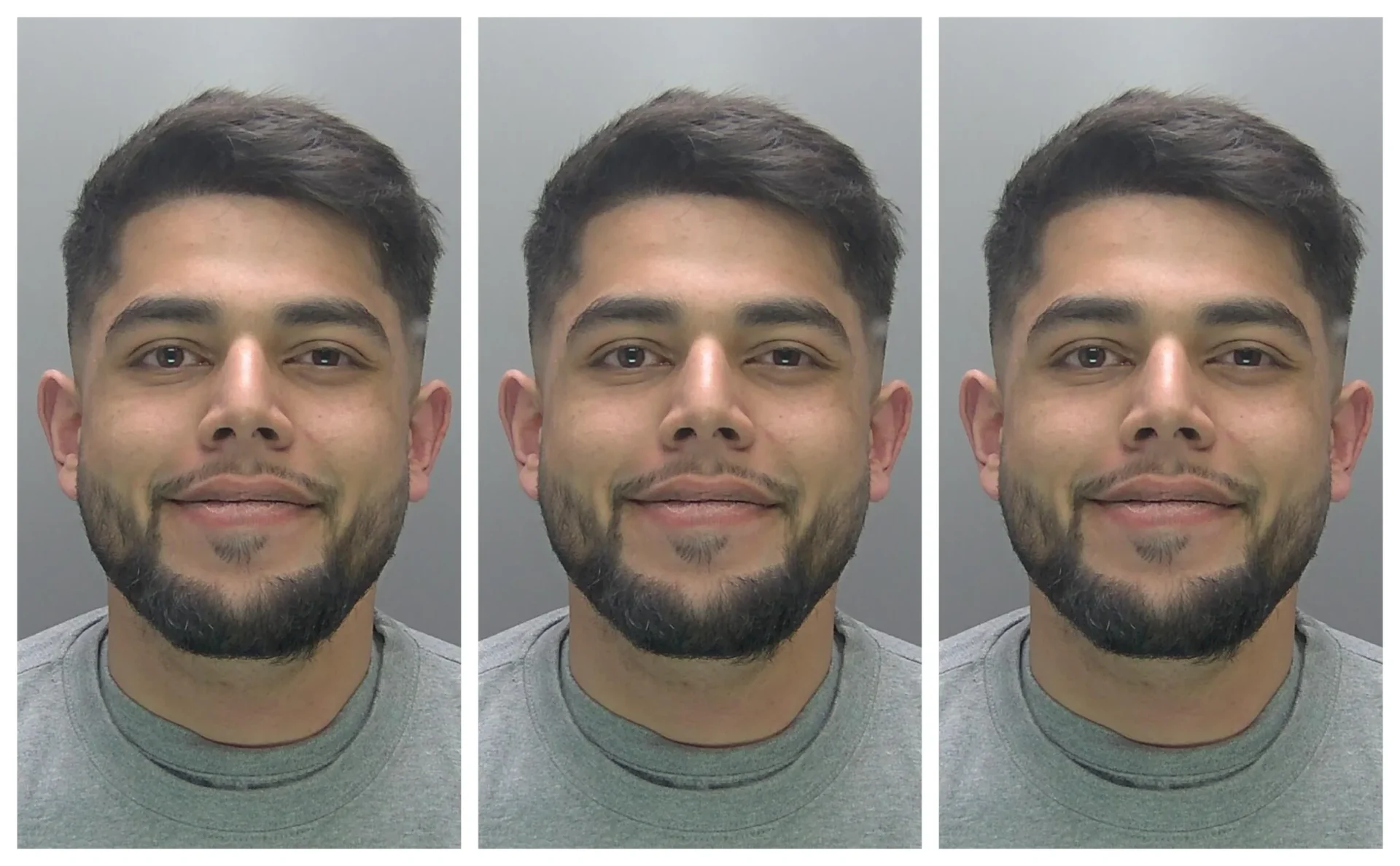 Muhammed Rashid, 26, was all smiles when he was arrested on May 12 and taken into custody.