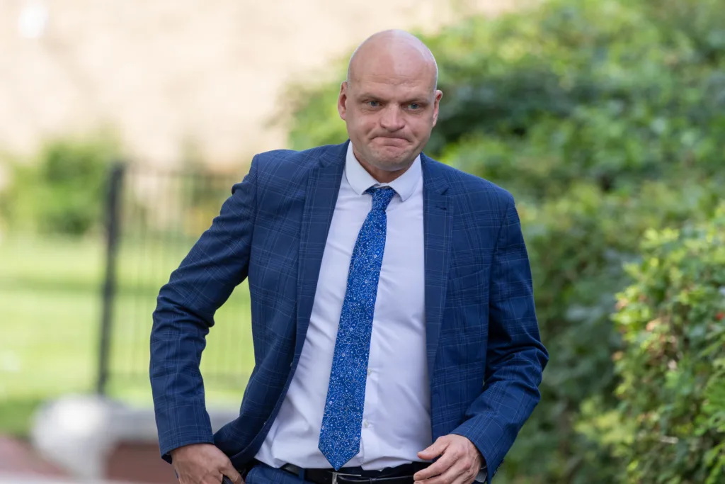 Former Wisbech mayor Aigars Balsevics arrives at court to be sentenced to 6.5 years for two counts of rape. Crown Court, PeterboroughFriday 11 August 2023. Picture by Terry Harris