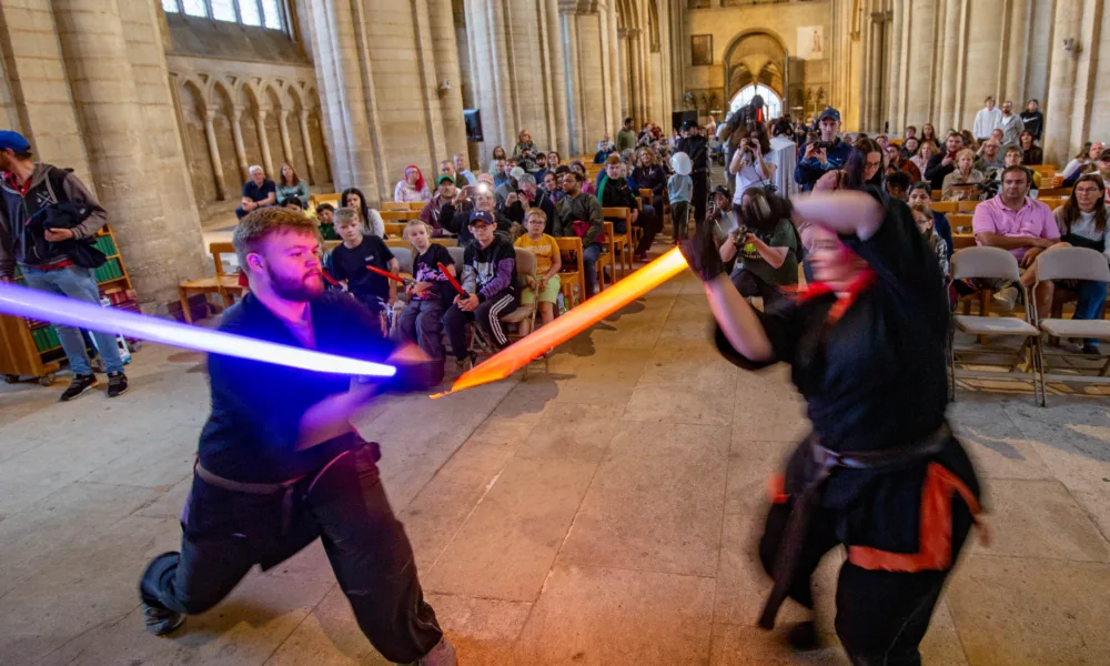 cosplay event at the Cathedral as part of a Star Wars Exhibition., Cathedral, Peterborough Friday 04 August 2023. Picture by Terry Harris.