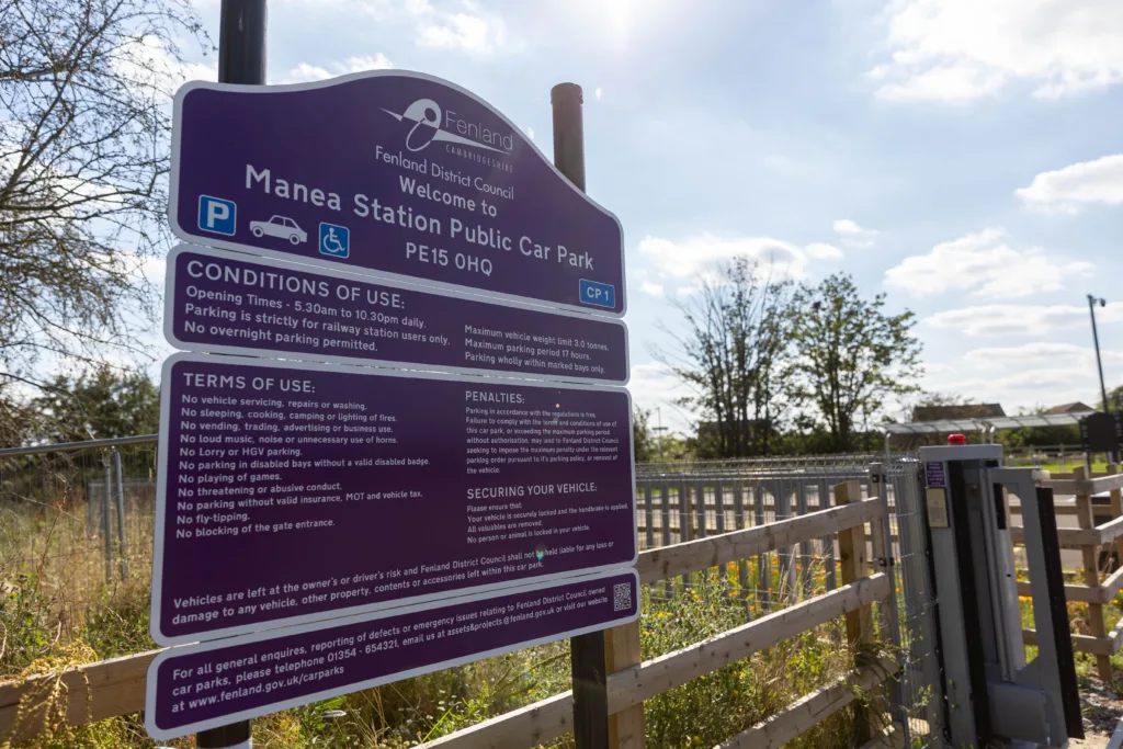 Manea Car Park - News for Peterborough and Cambridgeshire Plans to create new car parks at Manea and Whittlesea railway stations were among the raft of improvements for Fenland stations being delivered through Fenland District Council’s Railway Station Masterplans scheme, funded by £9.5 million from the Cambridgeshire & Peterborough Combined Authority. PHOTO: Terry Harris
