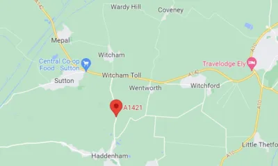 Police are appealing for information and witnesses after a fatal collision on the A1421 Sutton Road near Haddenham. Image: Google