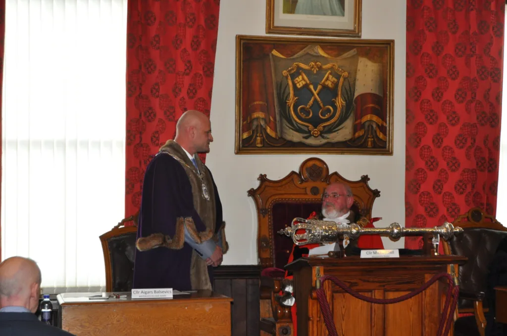 Cllr Aigars Balsevics (left) with Cllr Michael Hill