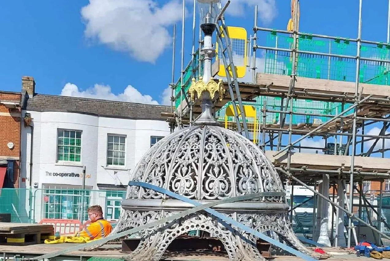 Work to dismantle and store March Fountain is under way. It could take up to a fortnight to complete the removal. PHOTO: Gary Richmond
Work to dismantle and store March Fountain is under way. It could take up to a fortnight to complete the removal. PHOTO: Gary Richmond