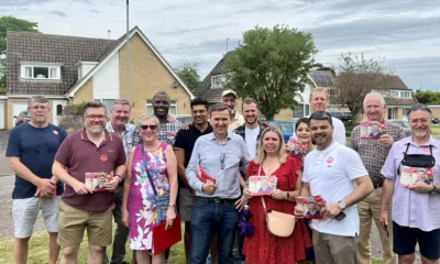 Labour Party members out in the city in July with MP Daniel Zeichner from Cambridge and Andrew Pakes, the Parliamentary candidate for Peterborough.