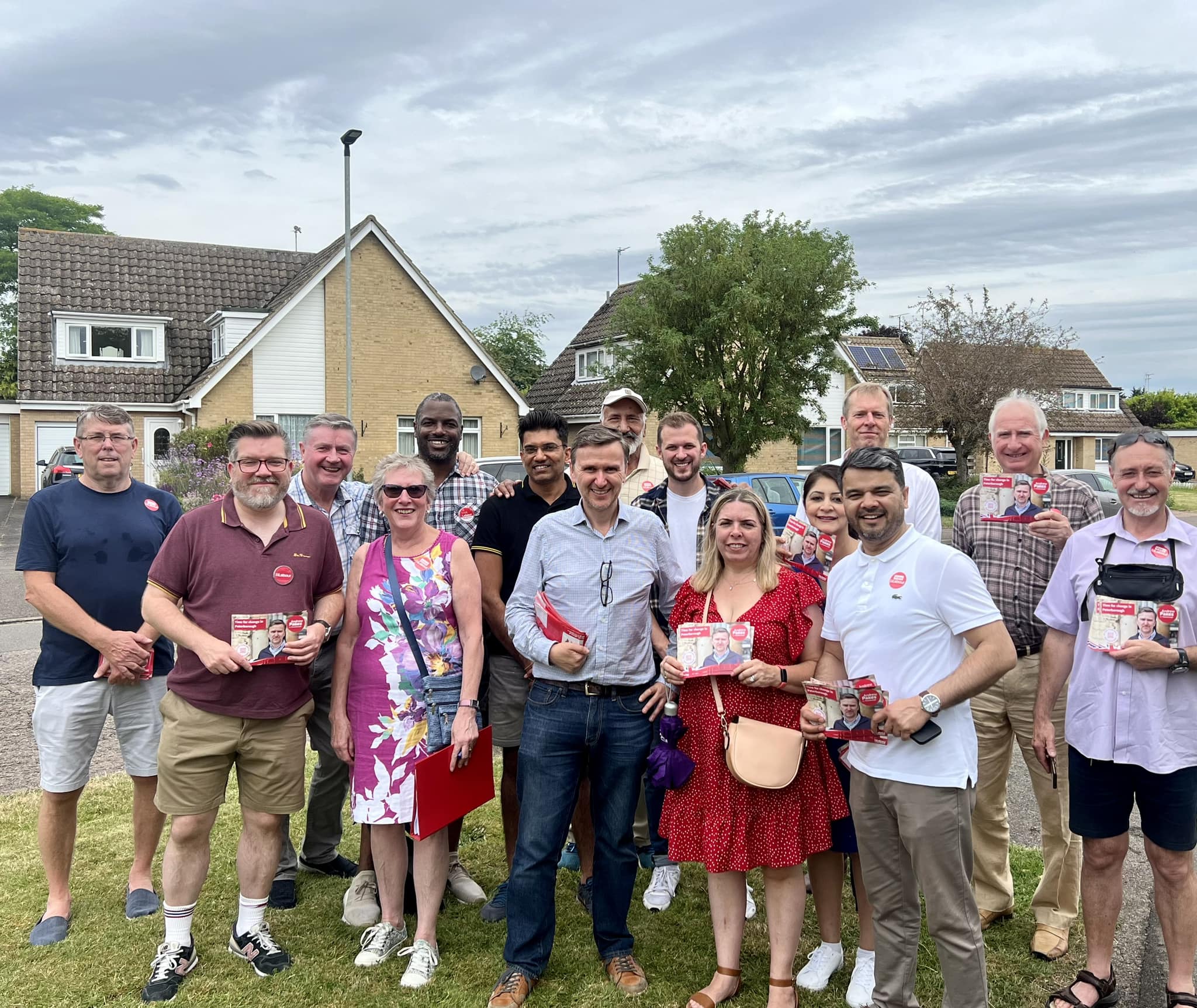 Labour Party members out in the city in July with MP Daniel Zeichner from Cambridge and Andrew Pakes, the Parliamentary candidate for Peterborough.