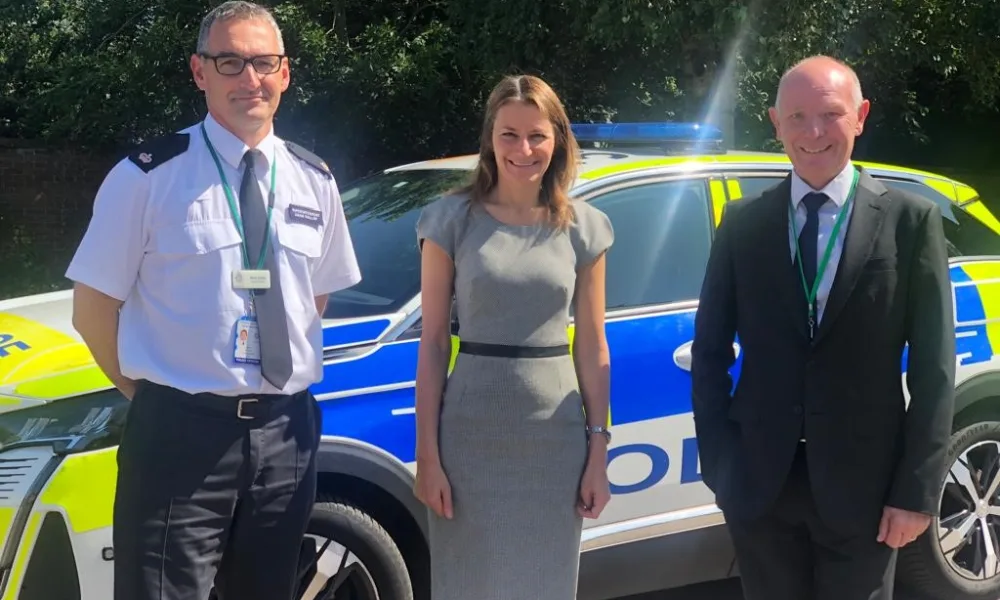 CAPTION: MP Lucy Frazer in July was out in Ely in July to meet with Superintendent Adam Gallop and Darryl Preston, police and crime commissioner, to discuss local issues.