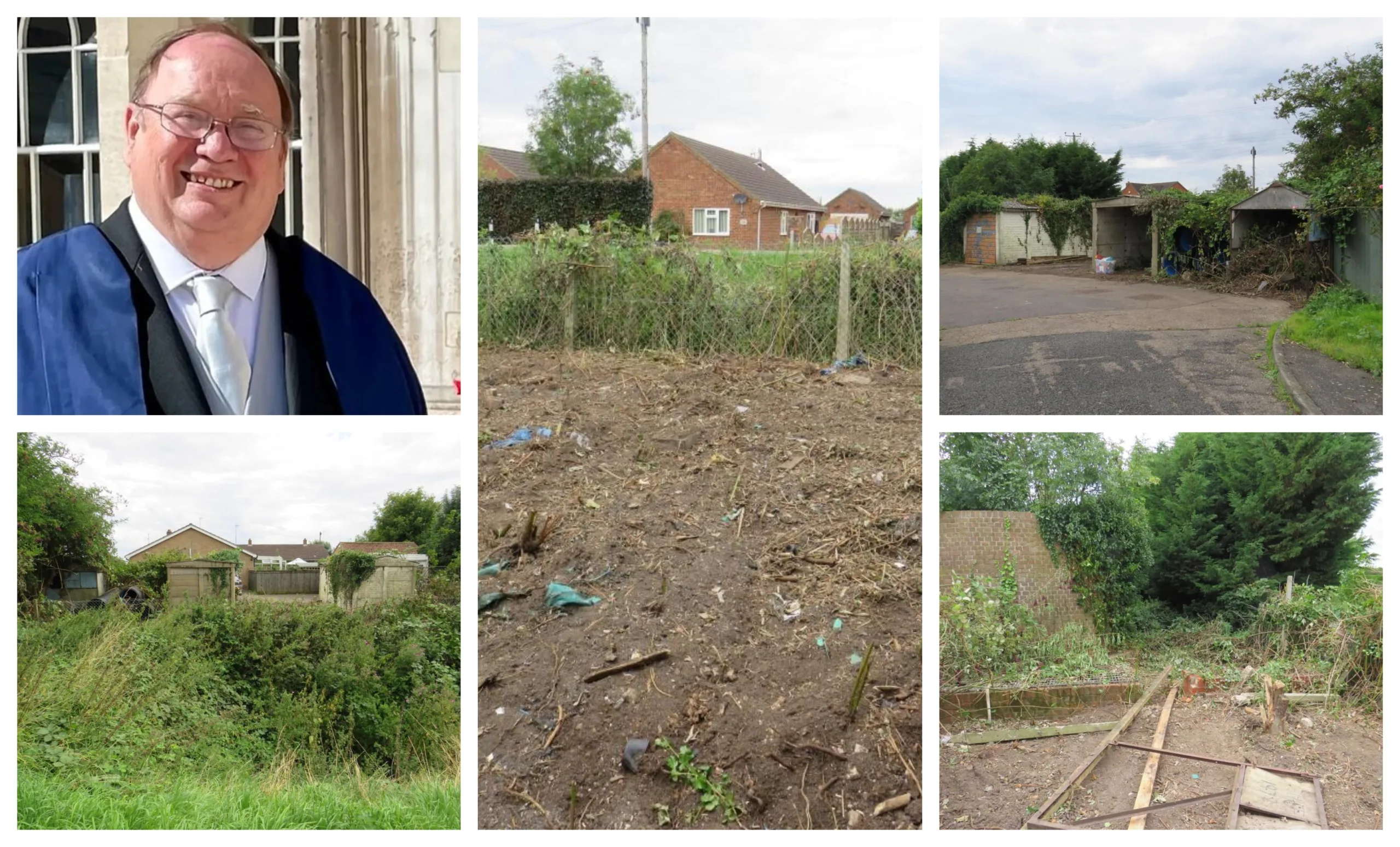 Fenland Council leader Chris Boden (top left) says the council was not ‘short changed’ when it sold this land at Murrow for £8,000 at auction in 2019. It has now gone on sale, with permission for one house, for £95,000. Fenland Council leader Chris Boden (top left) says the council was not ‘short changed’ when it sold this land at Murrow for £8,000 at auction in 2019. It has now gone on sale, with permission for one house, for £95,000.
