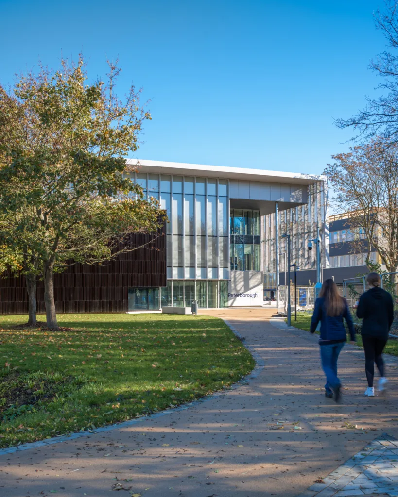 University House, the first phase of ARU Peterborough, has been shortlisted for the AJ Architecture Awards. PHOTO: Richard Fraser 