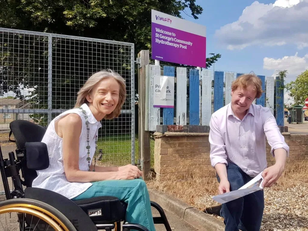 In 2020 the MP met with friends and service users of the St George’s pool. “Plans have been submitted by the Modha family who run the Thistlemoor Medical Centre.. They have my full 100% support.