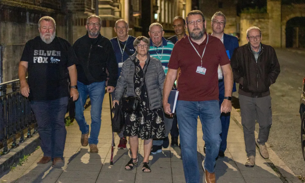 Opposition councillors met at Peterborough town hall, unwilling to speak on the record but clearly debating the moment when to vote to remove Cllr Wayne Fitzgerald as leader. The photo was dubbed ‘the magnificent 7’ by Cllr Fitzgerald. PHOTO: Terry Harris