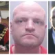 Rapist former Mayor Aigars Balsevics (left) as mayor, (centre) custody photo and (right) arriving for a court appearance at Peterborough.
