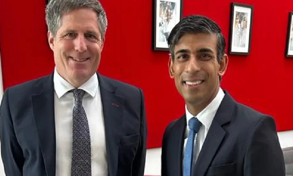 Anthony Browne is Conservative MP for South Cambridgeshire. He will contest the new St Neots and Mid Cambridgeshire seat at the next General Election. Pictured with prime minister Rishi Sunak.