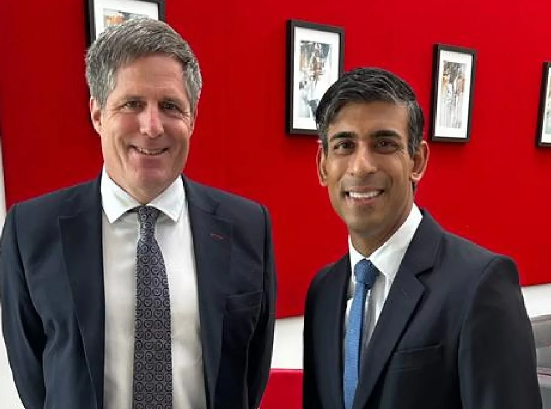 Anthony Browne is Conservative MP for South Cambridgeshire. He will contest the new St Neots and Mid Cambridgeshire seat at the next General Election. Pictured with prime minister Rishi Sunak.