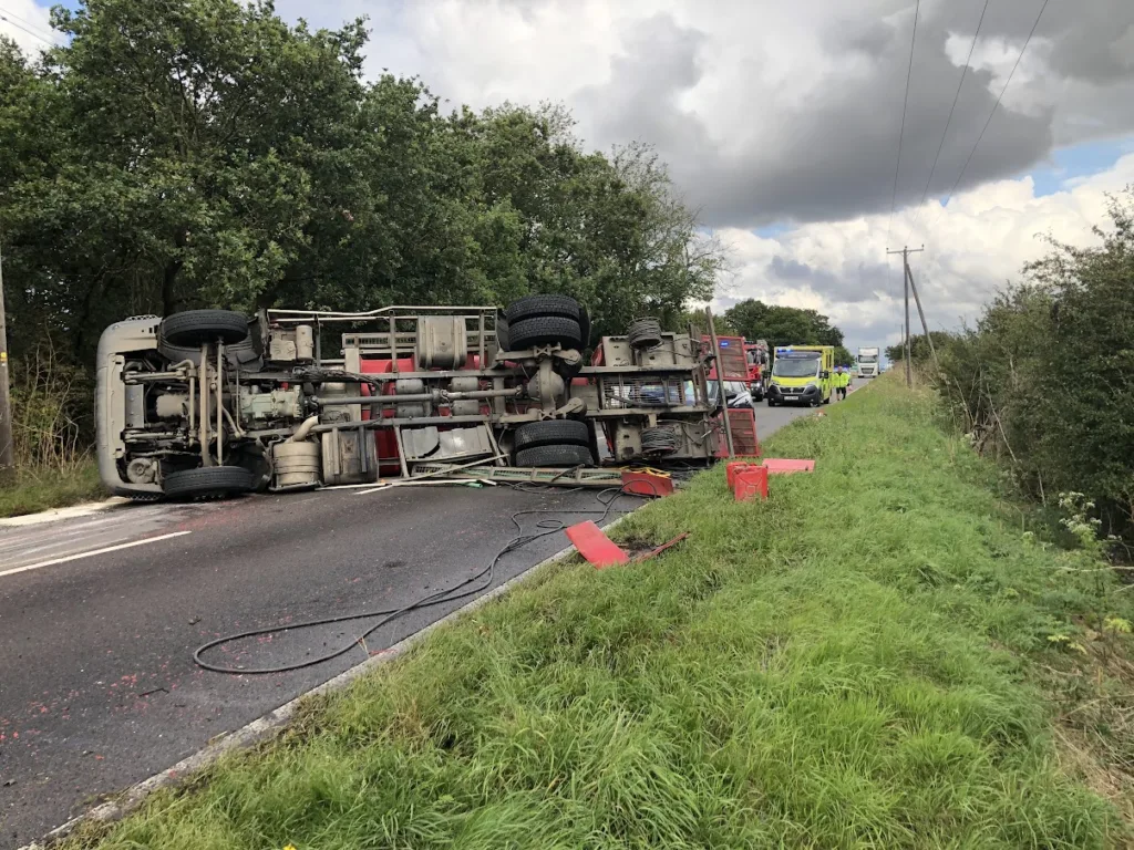 A505 Fowlmere crash: PHOTO from Cambridgeshire fire and rescue