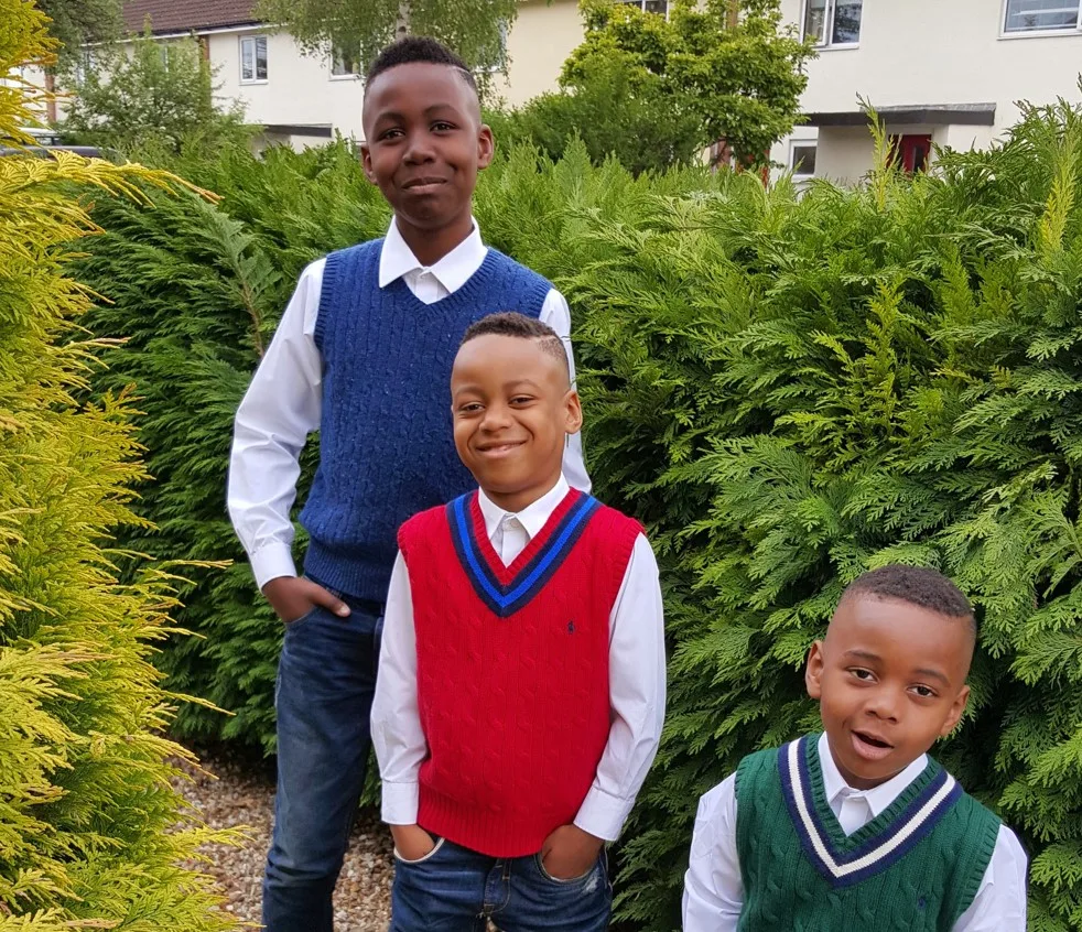 Jesse Nwokejiobi with his brothers Prince and Elijah. The family authorised release of the photos. 