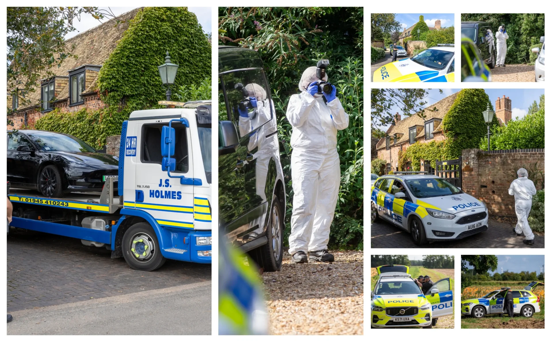 Police at Banyer Hall, Emneth, following the death. Aerial shot of house. PHOTO: Terry Harris