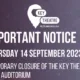 Landmark Theatres says the closure is only affecting programming in the main auditorium and all other spaces including the studio theatre, box office, offices, spires room, swan room and Chalkboard Tea Room and Bistro are unaffected and safe to occupy.
