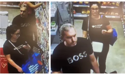 The CCTV images have been released today by Cambridgeshire police of two shoplifting suspects.