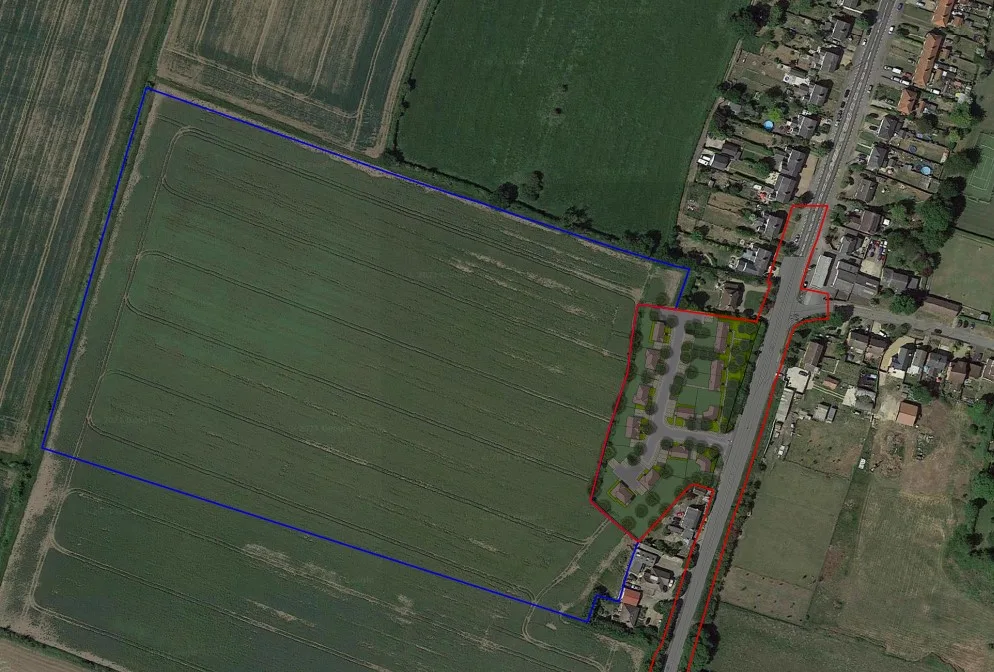 Documents provided by Long Term Land illustrate the area where they will build 19 homes at Stretham near Ely. 