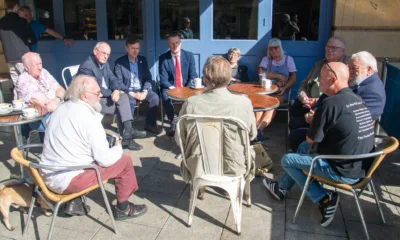 Andrew Pakes, Labour’s Parliamentary candidate for Peterborough, with Luke Pollard MP, Labour’s shadow armed forces minister meeting up with armed forces veterans in Peterborough.