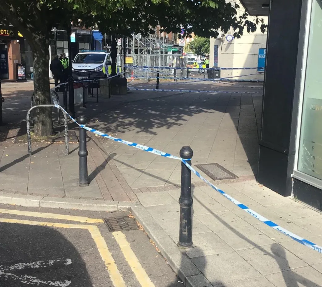 This is the scene confronting visitors and shoppers to Wisbech today. The photos show a police presence in the town and a pub and other businesses cordoned off. 
