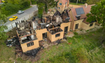 Police are working closely with fire service investigators after fire destroyed two new homes in St Ives in an arson attack. PHOTO: Terry Harris