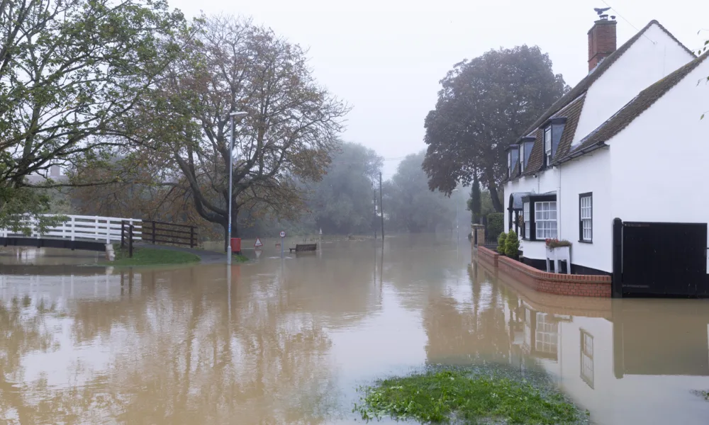 Flooding, Alconbury Weston Saturday 21 October 2023. Picture by Terry Harris.