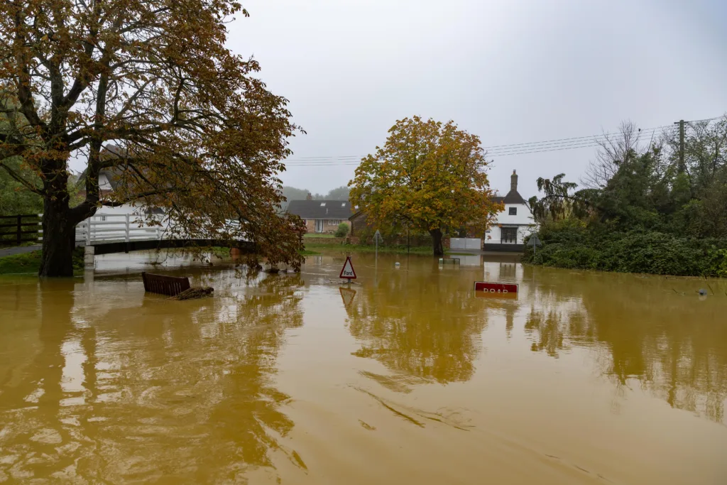 Flooding, Alconbury Weston Saturday 21 October 2023. Picture by Terry Harris.