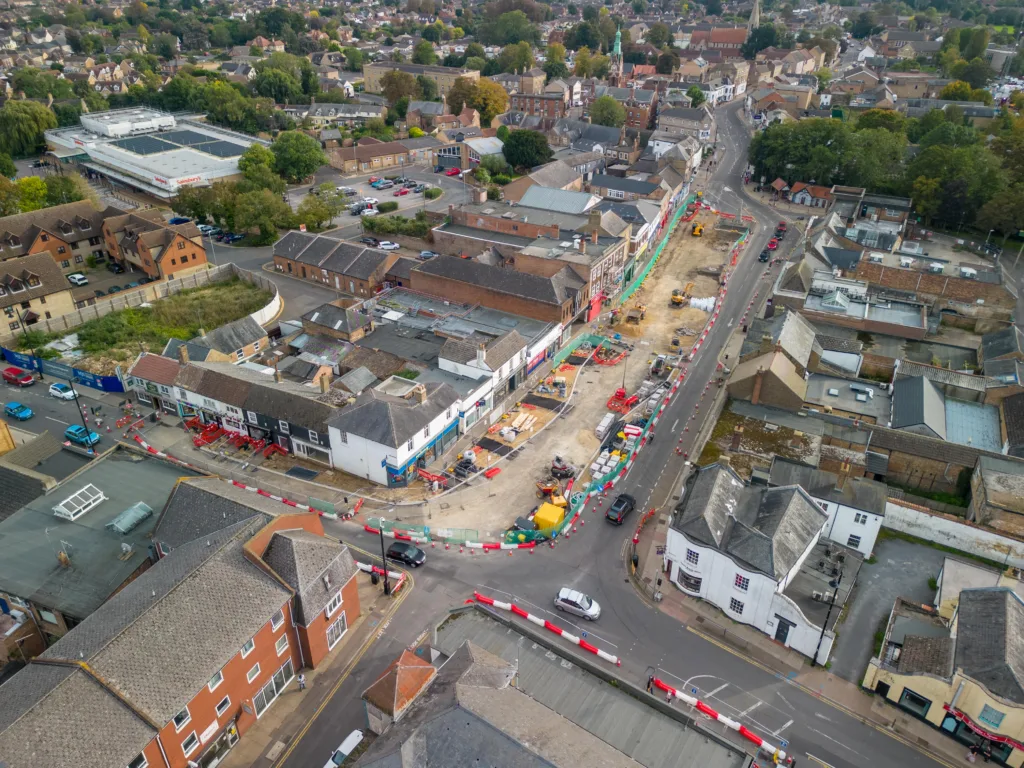 Broad Street, March, progress on a multi-million-pound regeneration; latest photos taken at the weekend show the gradual transformation under way. PHOTO: Terry Harris 