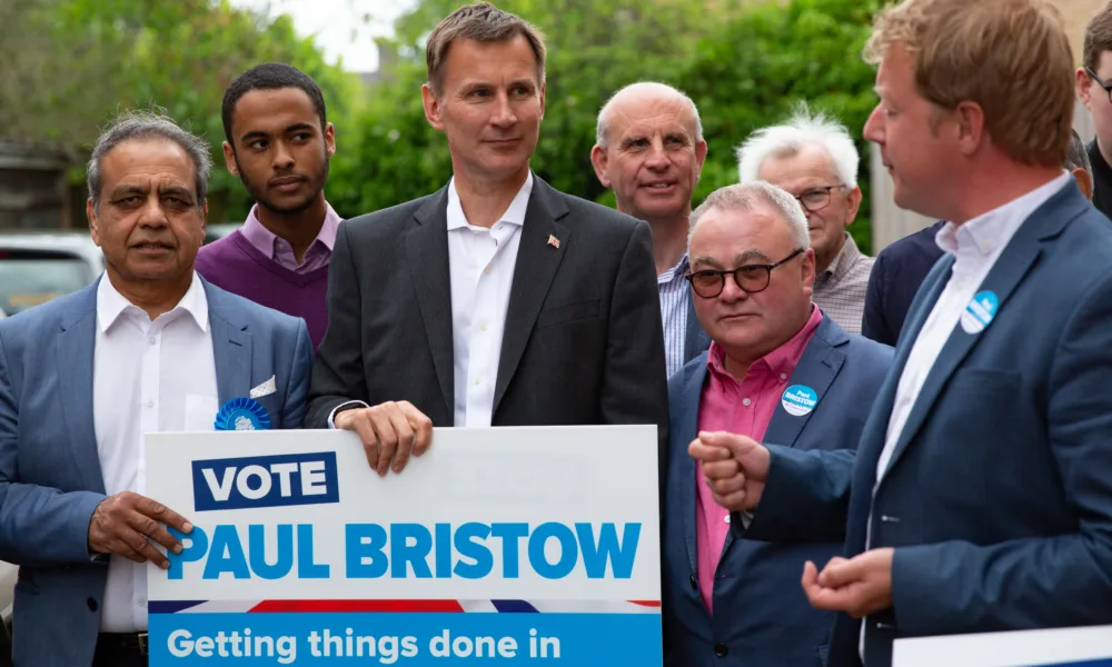 The then Secretary of State and MP Jeremy Hunt visited Peterborough in 2019. Pictured here at Conservative Association HQ, Peterborough, with Paul Bristow and Cllr Wayne Fitzgerald Thursday 30 May 2019. Picture by Terry Harris.