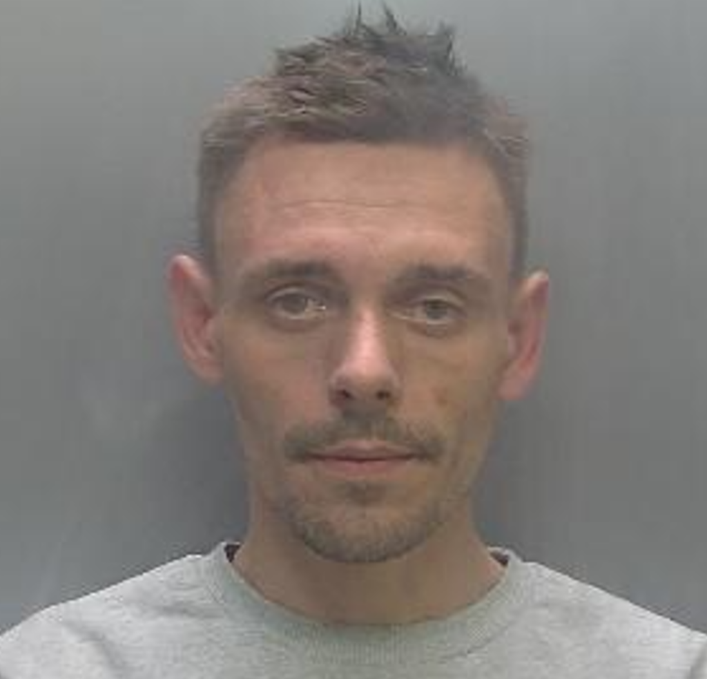 Andrew Dunkley was sentenced to two years and five months in prison after previously pleading guilty to burglary and taking a vehicle without consent.