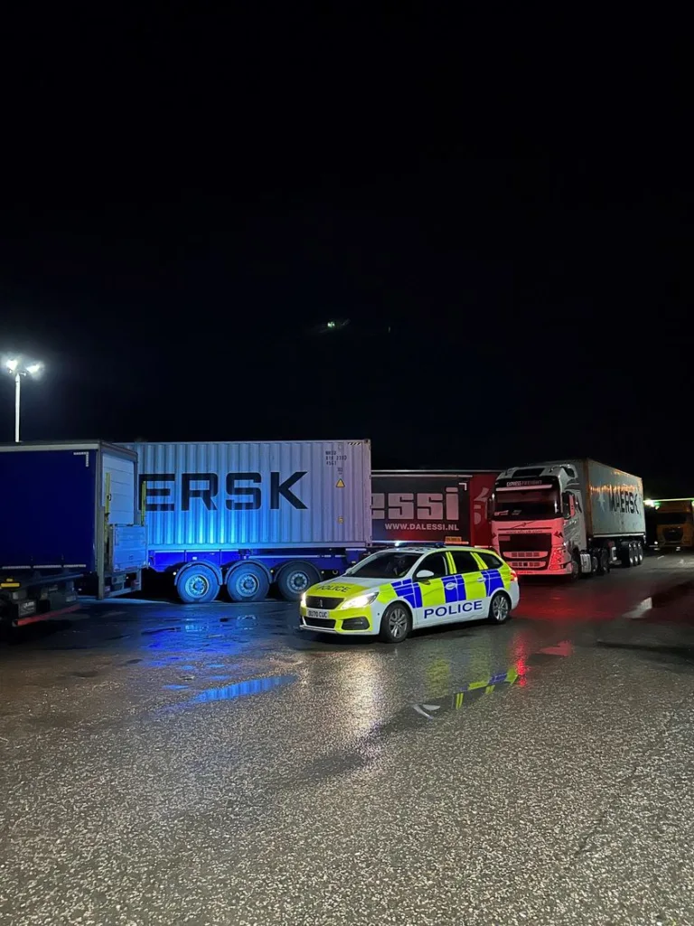 Four men being questioned following break-ins of 20 lorries at Cambridge services off the A14